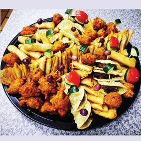 Curry and snack platter